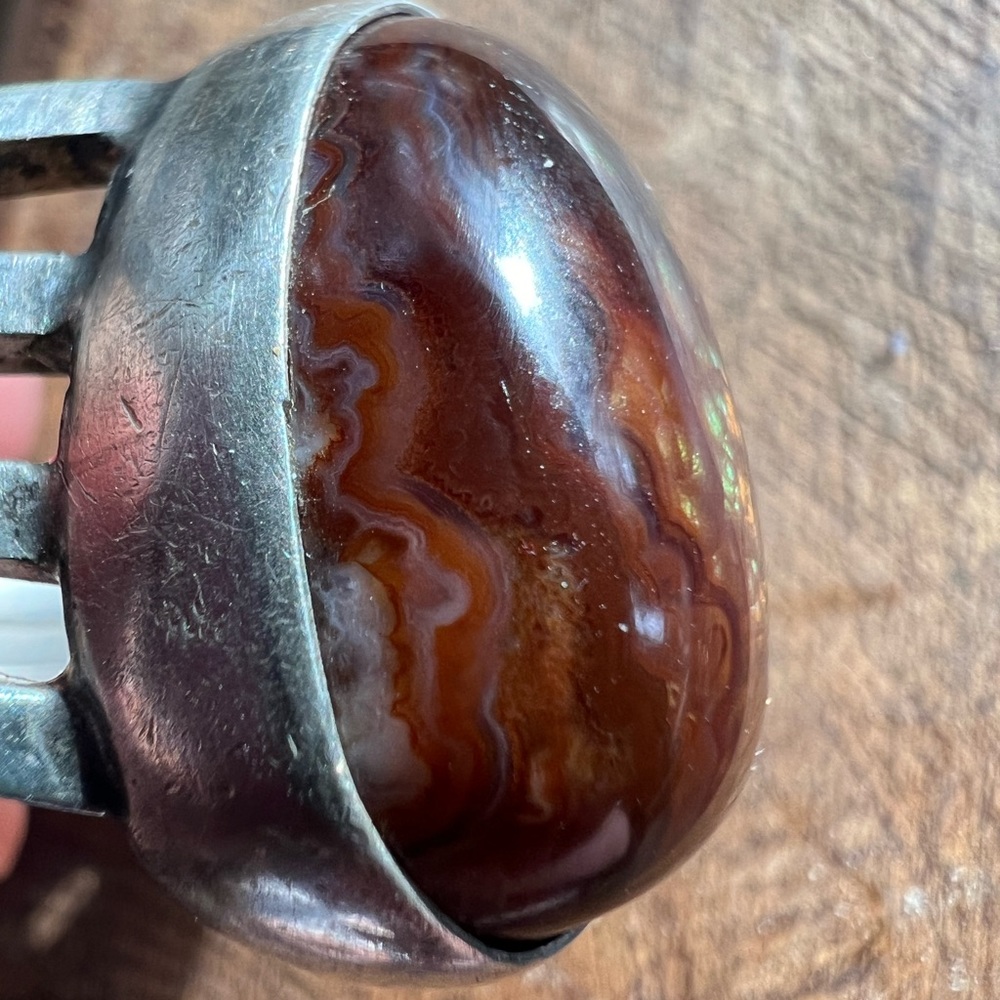 Vintage Fire Agate Ring - Picture 9 of 9